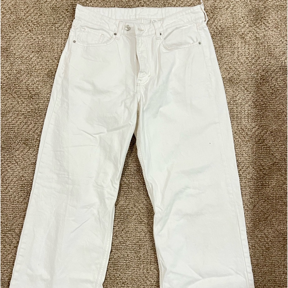 wide leg white jeans